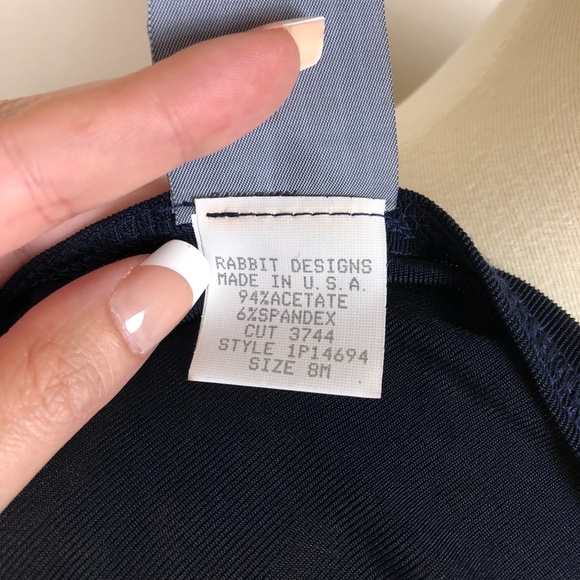 Knit Tee Abstract Graphic Navy Blue Size 8 Medium - Picture 10 of 10